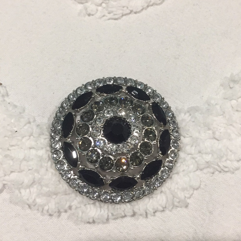 Monet Round Crystal-like Stones Pin